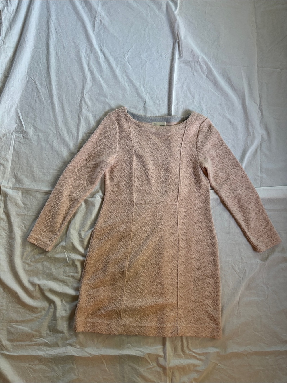 Anthropologie Blush Pink Long-Sleeve Knit Dress